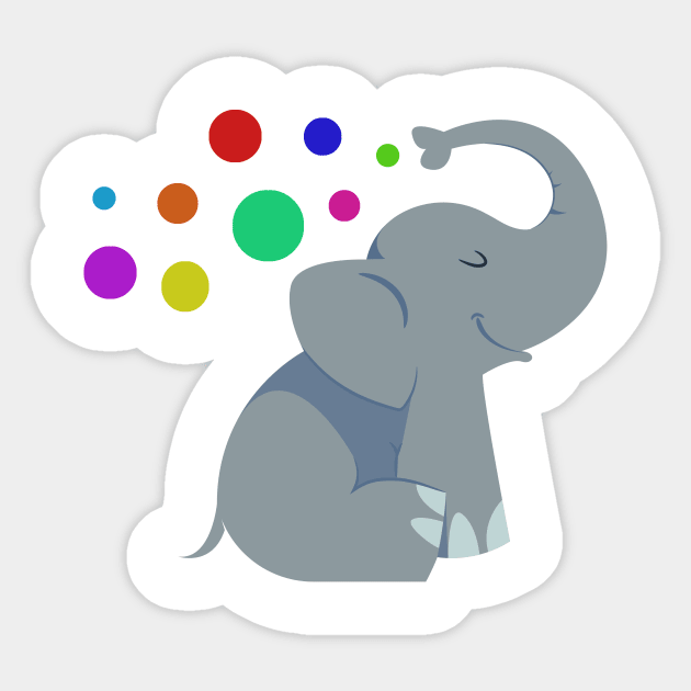 Elephant is bathing Sticker by Ceylon Paint